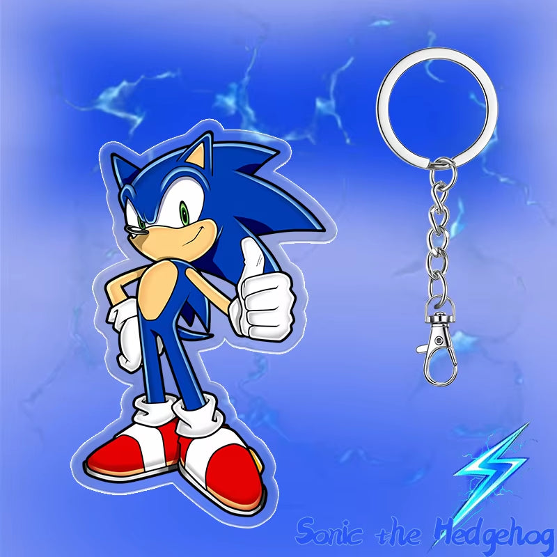 6Cm Anime Sonic the Hedgehog Key Chain Accessories Bag Pendant Peripheral Acrylic Key Ring Holiday Fan Collection Friend Gifts