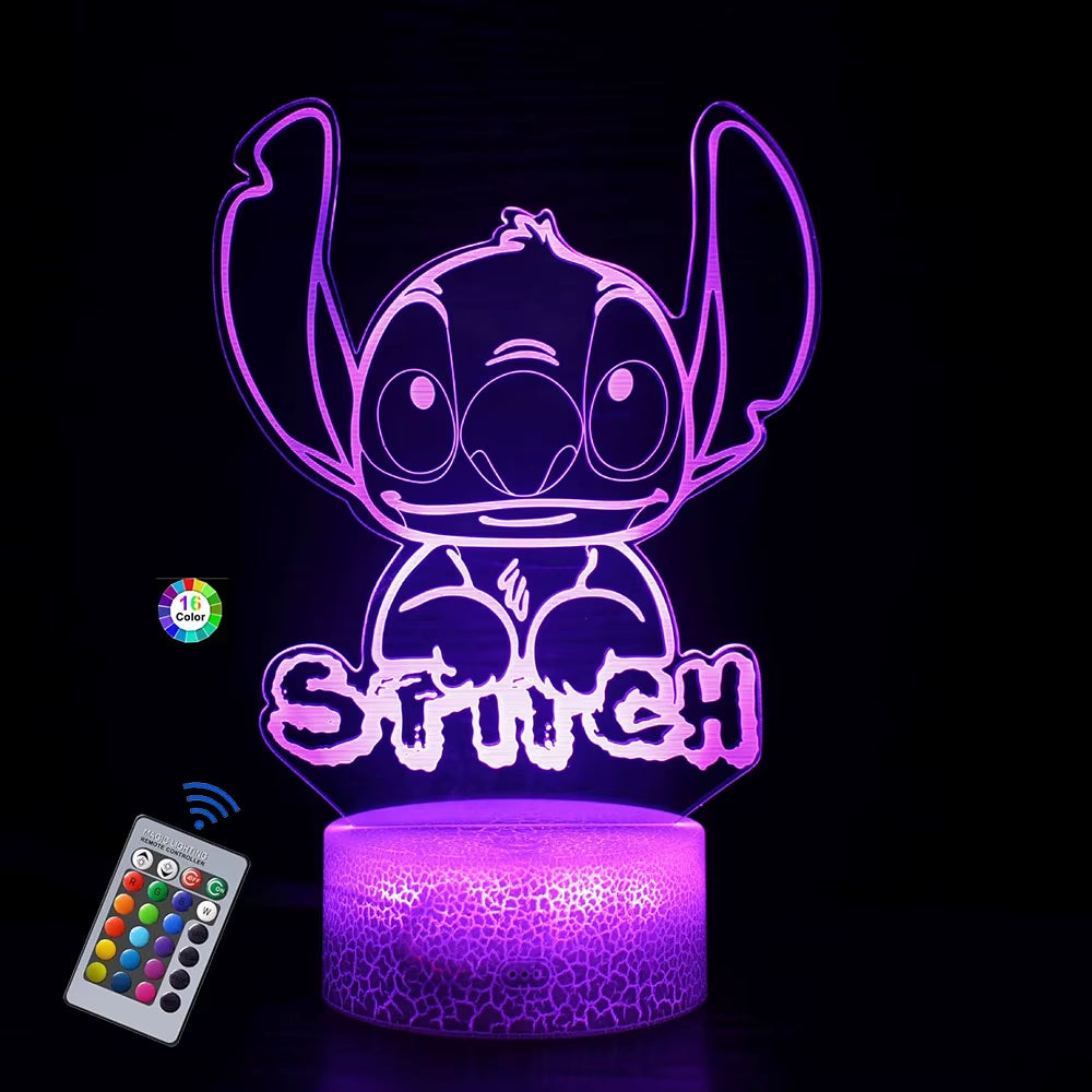 3D Night Light Lilo & Stitch with Remote Control and Smart Touch