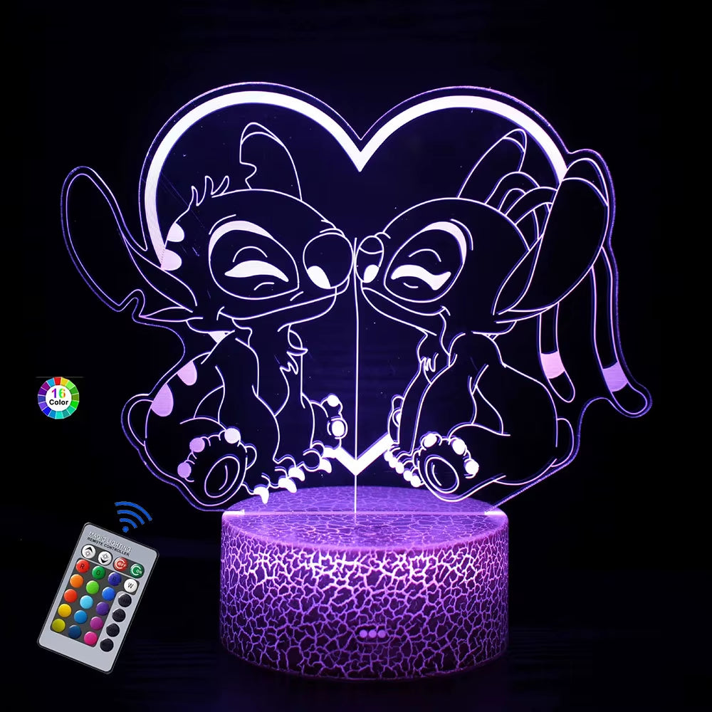 3D Night Light Lilo & Stitch with Remote Control and Smart Touch