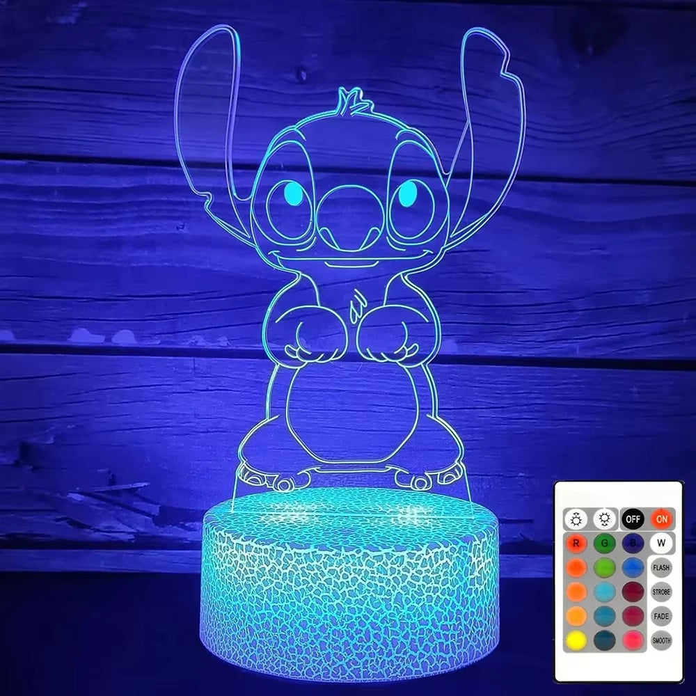 3D Night Light Lilo & Stitch with Remote Control and Smart Touch